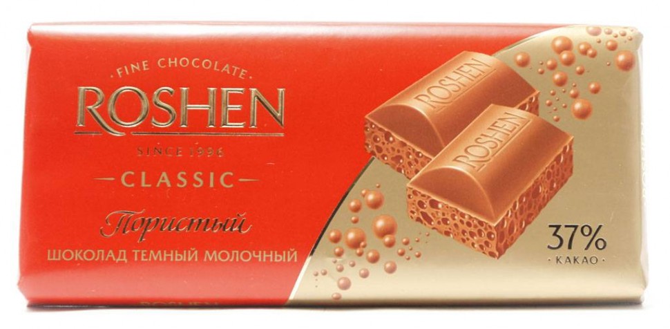 Шоколад Roshen пористый темный молочный 100г