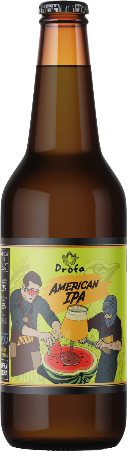Пиво Drofa American IPA світле нефільтроване 5,8% 0,33л